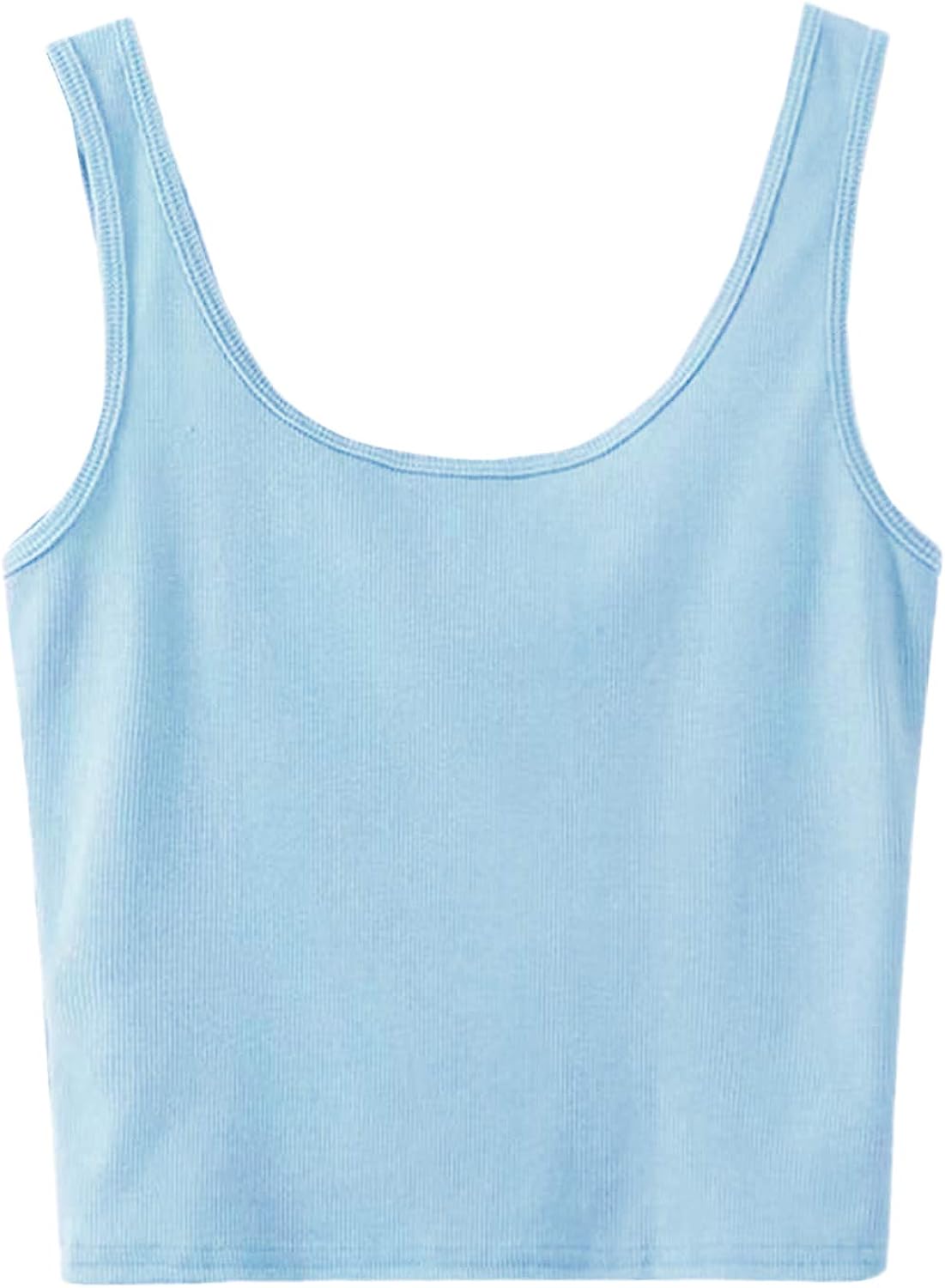 SweatyRocks Women's Sleeveless Casual Ribbed Knit Shirt Basic Crop Tank Top - Image 2